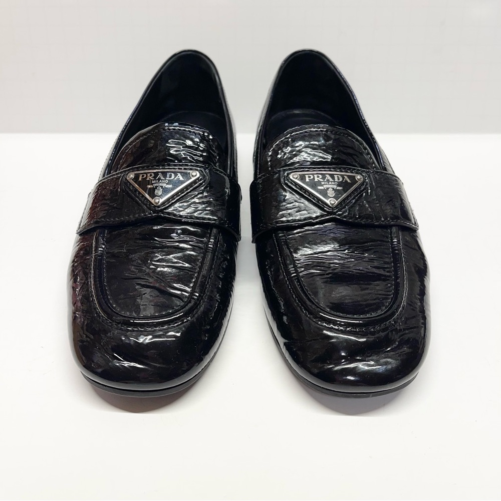 Prada Patent Leather Loafers Black Women’s Size 37 - Picture 3 of 10